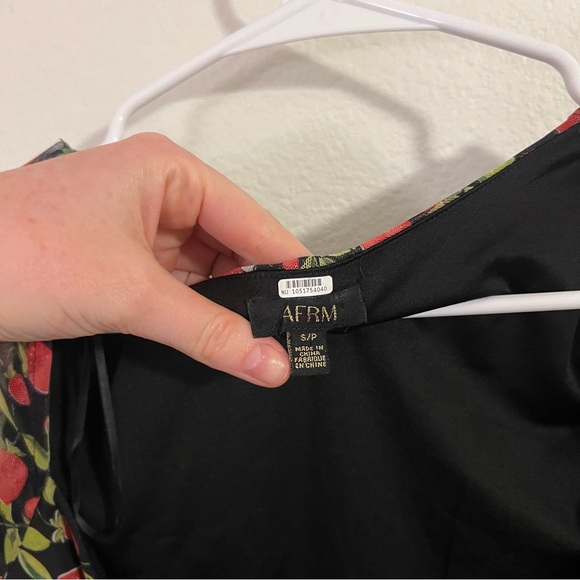 AFRM Grecian top in noir strawberry from revolve - Picture 7 of 9